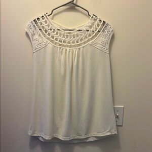 Maurices White Lace Detail Blouse size Medium